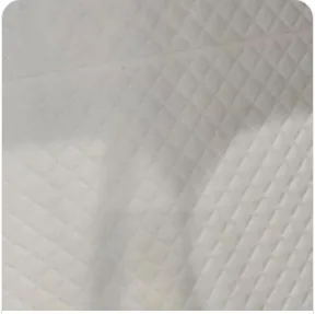 Cream quilted leather interior lining swatch